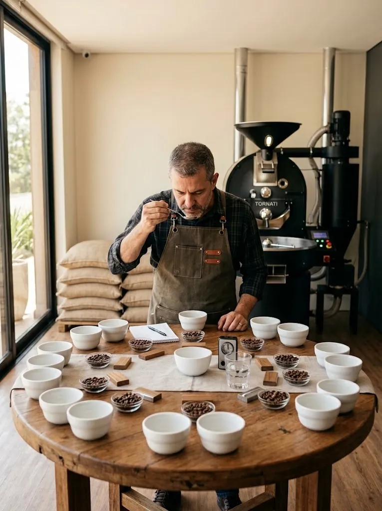 Torra e provas sensoriais de café