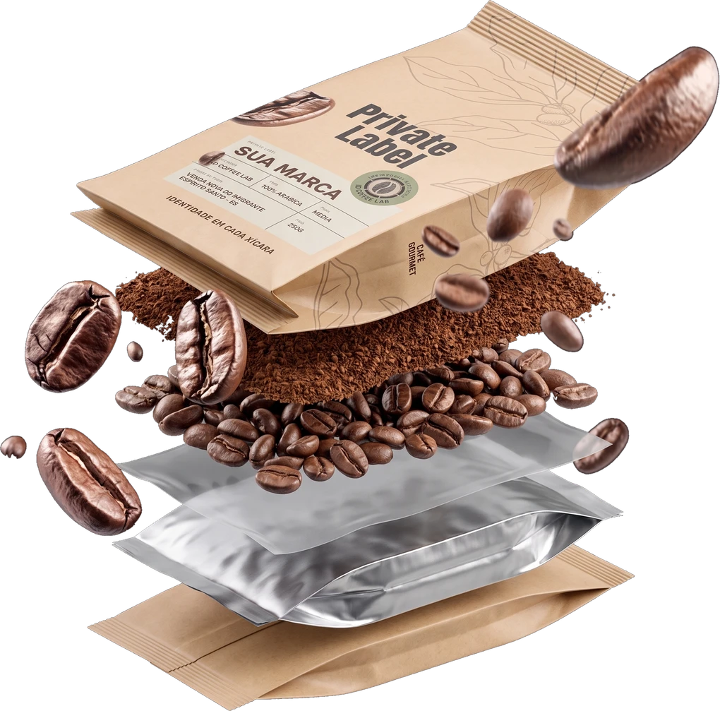 Pacote de café private label com a etiqueta livre para a marca do cliente